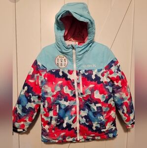 Hurley Girls snow/ snowboard jacket multi color with pink nwt